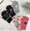 Rimiut Fashion Knitted Gloves For Men & Women Christmas Deer Printed Warm Autumn Winter Full finger Glove XDJ090