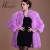 Мода роскошные искусственные меховые пальто женщины плюс размер S-4XL зимнее пальто толщиной теплый фальшивый пушистый меховой куртка пальто Chaquea Mujer 210910
