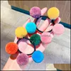 조랑말 꼬리 홀더 헤어 보석 소녀 귀여운 colorf hairballs scrunchie 키즈 달콤한 고무 밴드 포니 테일 머리띠 밴드 패션 Aessories Drop d