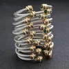 Bangle mode rostfritt stål färgglad diamant grossist twist rep armband goth för män objekt
