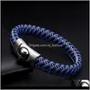 Jewelryblack Genuine Leather Vintage Braided Charm Cuff Trendy Handcuffs Stainless Steel Men Bracelets Bangles Sporty Jewelry Drop Delivery 2