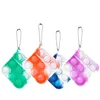 Mini KeyChain Simple Dimmer Anti Stress Reliever Toy ET Push Bubble Simple Key Chain Pit Silicone Squeeze Toys8274972