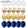 navy gold party decorations