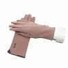 Fem fingrarhandskar Lady Winter Autumn Keep Warm Pouch -skärm Vertikal Button Glove For Women Thin Light Outdoor Windproof Reto Double Embror