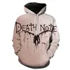 Autumn 3D Print Men Women Casual Streetwear Death Note Hoodie Hip Hop Lång ärm Leisure Pullover Tops Anime Sweatshirt T200917