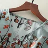 Byxor kostym kvinnors plus storlek sommarstil koreanska versionen av kort lykta ärmskjorta blommiga breda benbyxor tvådelat kostym 210727