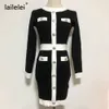 Knitted Bodycon Long Sleeve Dress Fall 2020 Mini Sweater Vintage Black Office Korean Short Elegant Invierno Mujer Moda Feminina X0521