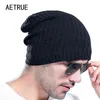 2021 Merk Mannen Gebreide Muts Mutsen Mannen Winter Hoeden Voor Mannen Motorkap Skullies Caps Vrouwen Winter Beanie Warm dikker Baggy Masker Hoeden Y21111