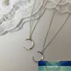 Nuovo modo di arrivo dolce luna gioielli in argento placcato temperamento mezzaluna clavicola collane con pendente a catena per le donne