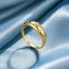 Eheringe Cremo Trendy Sternform für Frauen Gold Farbe Zirkonia Weiblicher Ring Zubehör Schmuck Wynn22