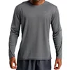 Men's T-Shirts Men Sports T-shirt Mesh Quick Dry Breathable Loose Solid Color Sweat-absorbent Round Neck Long Sleeve Pullover Top For Fitnes
