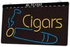 TC1337 Cigars Smoke Shop Light Sign Gravure 3D bicolore
