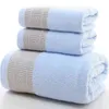 3 stukset verkopende katoenen handdoekbad 140x70cm 35x75cm zachte absorberende klassieke 211221