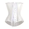 Women's Shapers Breathable Mesh Corset Underbust Tops Sexy Strapless Lace Hollow Push Up Bustier