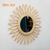 Dekorative Objekte Figuren INS Internet Celebrity Nordic Bamboo Woven Mirror Vietnam Rattan Wall-Mounted Round
