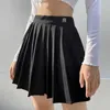 Frauen hoher Taille plissierter Rock süße süße Mädchen Tanz Minirock Cosplay Schwarzweißrock weibliche Miniröcke Short Deal 210708