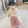 Оптовая продажа 2021 весенний корейский стиль девушки рубашки питер пан воротник блузки детей мода одежда 2568 y2