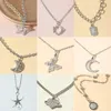 Colares pendentes Super Fairy Butterfly Clavicle Chain Moda Temperamental Estrela Lua Carinho Incluste Diamante Colar para Mulheres Judeu Partido Judeu Judeu