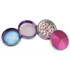 Rainbow Color Zinc Alloy Herb Smoking pulverizerr 4 Layer 63mm Blue Metal Tobacco Grinder Spice Crusher accessories