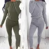 Long Sleeve Home Women's 2 Piece Tracksuit Set Solid O-neck Drawstring Female Sets 2021 New Fashion Casual Running Lady Suit Y0625