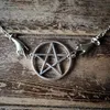 Anhänger Halsketten Silber Farbe Pentagramm Pagan Halskette Alter Lnspired Lange Große Gothic Klassische Okkulte Dunkle Geschenk Männer 2021 Fashion2545