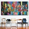 New York Skyline Abstrait Ville Peinture Impression Sur Toile Pour Salon Mur Art Moderne Bâtiment Décoration Quadros