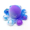 Christmas Halloween Favor Gifts Colorful Octopus Keychain Fidget Toys Multi Emoticon Push Bubble Stress Relief Octopuses Sensory Toy For Autism Special