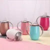 Tazza ciuccio in acciaio inossidabile da 10 once con manico Biberon isolato a doppia parete per bambini Regalo di Natale per bambini 13 colori