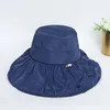 قبعة دلو الصيف حماية الشمس قابلة للطي قبعة الصياد المرأة كبيرة حافة غطاء الوجه الظل كوريا الجنوبية كشكش