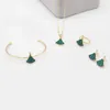 2022 Neue design frauen schmetterling skrit charme armband ohrring ring halskette schmuck set für geschenk