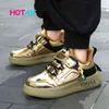 2021 Golden Kids Sneakers Boys Casual Shoes för barn Sneakers Skor Läder Anti-Slippery Fashion Tenis Infantil Menino G1210