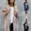 Large size S-5XL Faux Fur Teddy Bear Coat Jacket Women Fashion Open Stitch Winter Hooded Coat Female Long Sleeve Fuzzy Jacket-85 SH190912