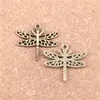 57pcs Antique Silver Bronze Plated hollow dragonfly Charms Pendant DIY Necklace Bracelet Bangle Findings 23*26mm