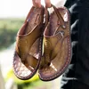 Sandales tongs sans lacet pantoufles plage 2021 été hommes cuir italien pour hommes 39 gladiateurs romain haute qualité mode