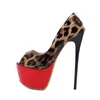 Chaussures habillées Coolcept femmes pompes plate-forme de mode Sexy talons fins élégant Peep Toe imprimé léopard chaussures taille 35-40