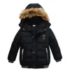 Jackets 2-6Y Toddler Baby Boys Russian Winter Jacket Hooded Thick Warm Down For Children's Outerwear Fur Storm Coats Kids Clothes1