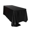 228x335cm Black Wedding Satin Tablecloth Party Table Cloth White Rectangle For el Banquet Events Decoration 211103