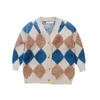 Blue Girls Sweater Baby's Coat Outwear 2021 Plus Velvet Thicken Warm Winter Autumn Knitting Cardigan Jacket Children's Clothi Y1024