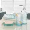 Bath Accessory Set 4-Piece Anti-Crystal Bathroom Toothbrush Holder Soap Dish Dispenser Glass European Multifunctional Modern Accessories