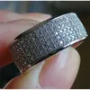 Mens gelado fora S Cinco linha diamante moda bling cristal completo para mulheres casamento festa presente hip hop anel jóias por atacado