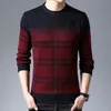 Men's Sweaters Striped Pullovers Sweater Mens Smart Causal O-Neck Slim Fit Long Sleeve Jumpers Knitwear Winter Korean Style Casual Clothing
