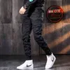 Moda Tactical Cargo Calças Homens Sport Bungers Casual Streetwear Hip Hop Slim Fit Calças 211201