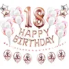38pcs Numéro 18 Ballons D'anniversaire 18e Joyeux Anniversaire 81e 81 Ans Décorations De Fête Or Noir Rose Or Femme Homme Adulte 210719