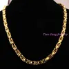 7"~40" 8mm Fashion Jewelry Trendy Byzantine Chain Men's 316L Stainless Steel Necklace Mens Gold Chains Necklaces