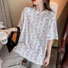 Zomer Korte Mouw Fashion Afdrukken Mid-length Dame T-shirts Top T-shirt Dames Dames Grafische Vrouwelijke Losse T-shirt 210507