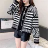 College style tricoté veste courte femmes automne mode coréenne rétro Hong Kong cardigan à manches longues top tendance 210427