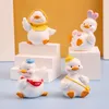 Mini yellow duck Cartoon Figures car decoration resin craft powder blue unicorn table swing toy home gift