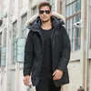 Mens Down Parkas 스타일의 풍력 방전 디자이너 Men Langford Parka Down Jacket White Chaqueton Canadian Fabric Outdoor Coat Piumino 후드 따뜻한 Doudoune Rajavascr