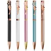 Perle fleur de pêcher Stylos à bille Stylo en métal École Bureau Fournitures d'écriture Stylo d'affaires Papeterie Étudiant Cadeau peut personnaliser votre logo