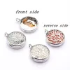 Natural Crystals Flat Bead Moon Angel Alloy Aura Pendants Necklace Stone Crystal Quartz Agate Accessories Two Sided Pattern Tree Of Life Charm Reiki Heal Jewelry